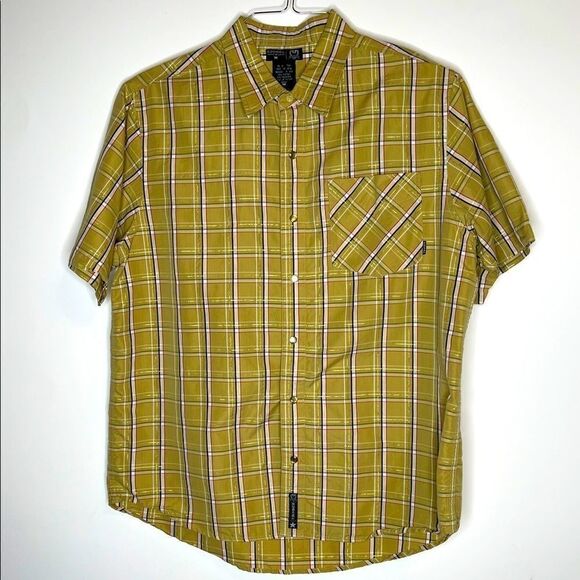 Medium Ezekiel Mustard-White Plaid SS Shirt - Picture 4 of 4